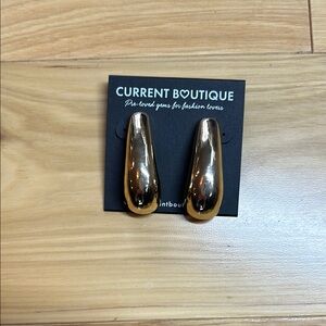 Gold Chunky Teardrop Style Earrings